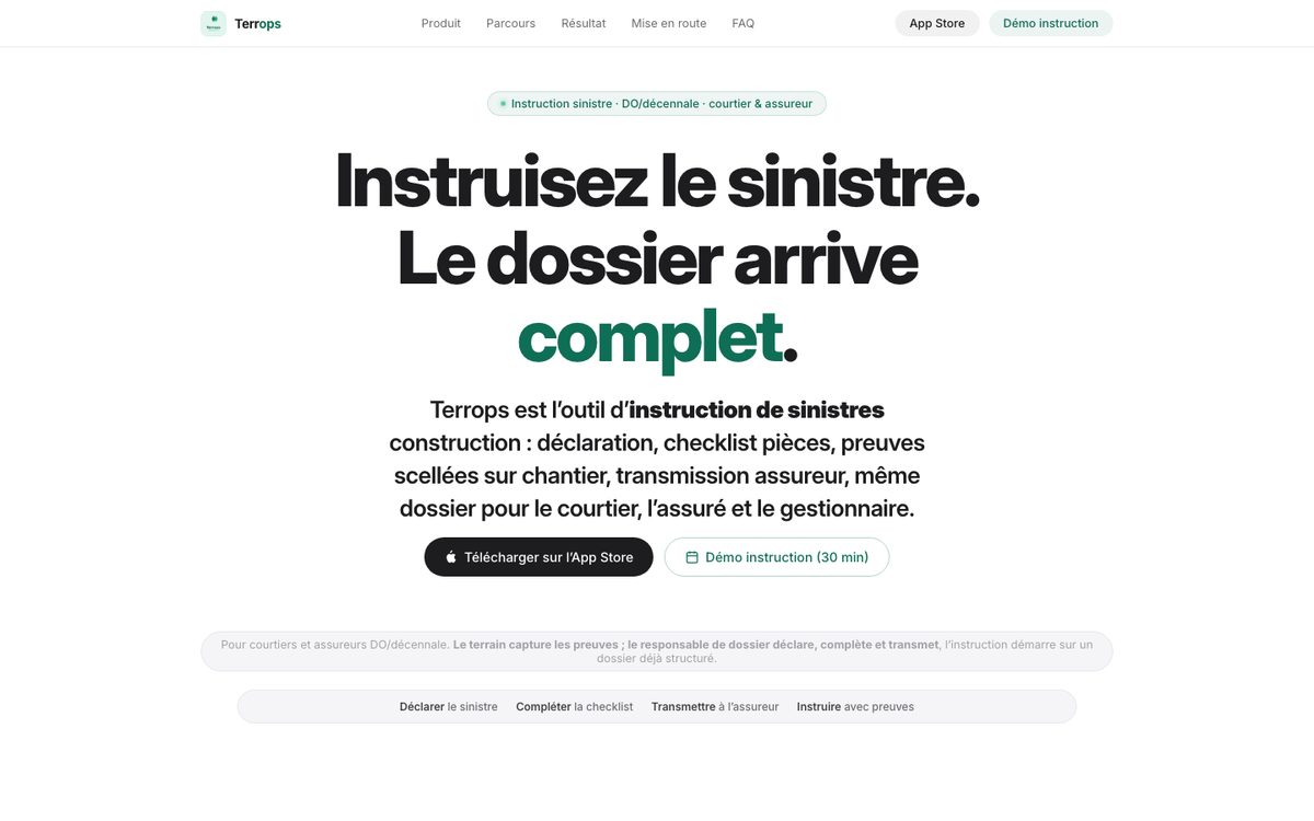 Terrops website home page